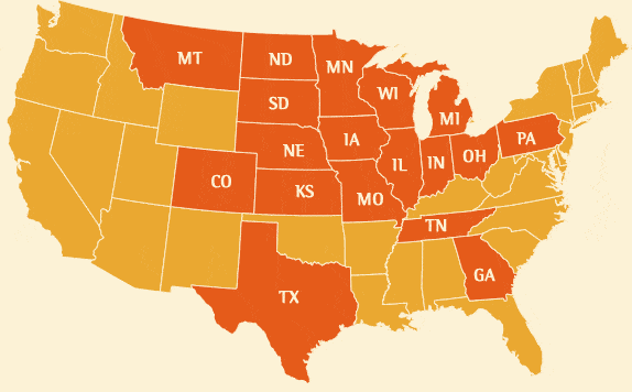 Us Map: Click On Your State For A List Of Stores That Carry Sturdiwheat Products.